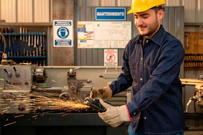 Trabajador con uniforme de mezclilla Stark